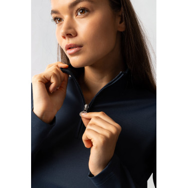 Maglietta da allenamento a maniche lunghe da donna Horze Lilian Mirtillo Grigio