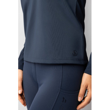 Maglietta da allenamento a maniche lunghe da donna Horze Lilian Mirtillo Grigio