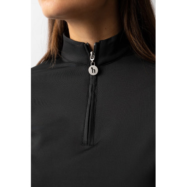 Maglietta da allenamento a maniche lunghe da donna Horze Lilian Nero