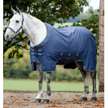 Coperta Horseware Show Ready Blu marino / blu marino e argento Coperta Horseware Show Ready Blu marino / blu marino e argento