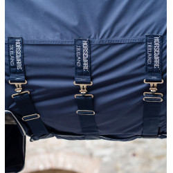 Coperta Horseware Show Ready Blu marino / blu marino e argento Coperta Horseware Show Ready Blu marino / blu marino e argento