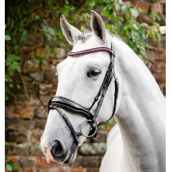 Briglia Horseware Diamante con chiudibocca flash Nero / rosa