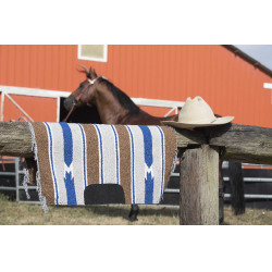 Tappeto Navajo in cotone tessuto e cuoio