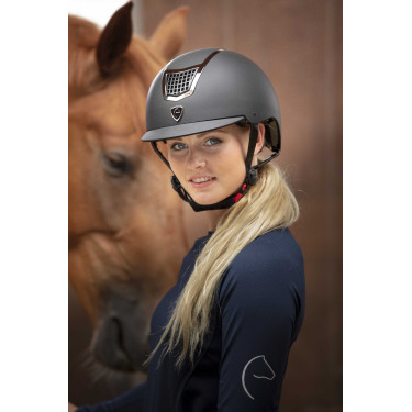 Casco Equithème Airy Argento / nero