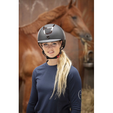 Casco Equithème Airy Argento / nero