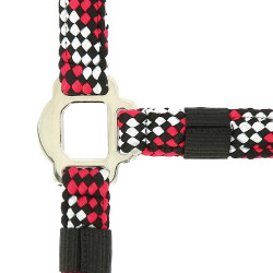 Capestro + lunghina Equitheme Intrecciato Fucsia / grigio / nero Rosa