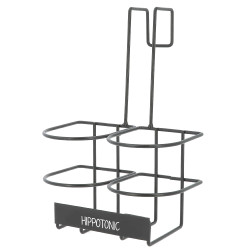 Portabottiglie Hippotonic con ganci Nero