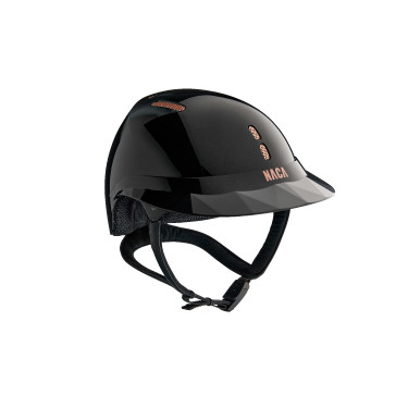 Casco da equitazione NACA Gravity S Onice nero lucido / oro rosa