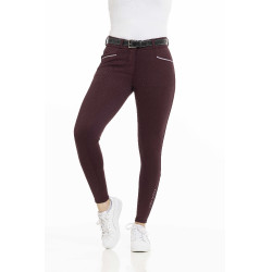 Pantaloni Equithème Claudine con fondello in silicone Bordeaux