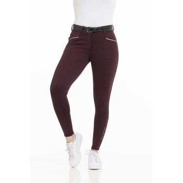 Pantaloni Equithème Claudine con fondello in silicone Bordeaux