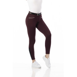 Pantaloni Equithème Claudine con fondello in silicone Bordeaux