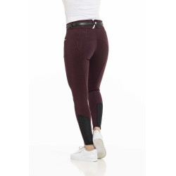 Pantaloni Equithème Claudine con fondello in silicone Bordeaux