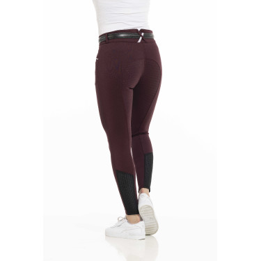 Pantaloni Equithème Claudine con fondello in silicone Bordeaux