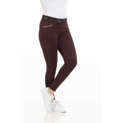 Pantaloni Equithème Claudine con fondello in silicone Bordeaux