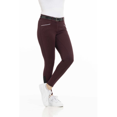 Pantaloni Equithème Claudine con fondello in silicone Bordeaux