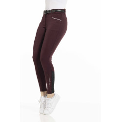 Pantaloni Equithème Claudine con fondello in silicone Bordeaux