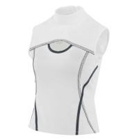 Polo Equithème Puebla senza maniche Bianco / grigio Polo Equithème Puebla senza maniche Bianco / grigio