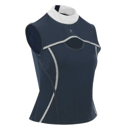 Polo Equithème Puebla senza maniche Marina / grigio Blu