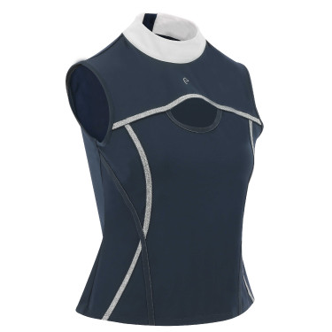 Polo Equithème Puebla senza maniche Marina / grigio Blu
