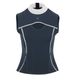 Polo Equithème Puebla senza maniche Marina / grigio Blu