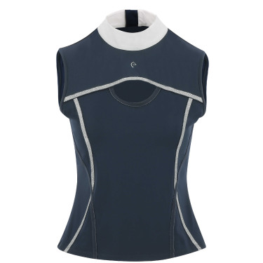 Polo Equithème Puebla senza maniche Marina / grigio Blu