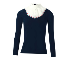 Polo Equithème Cabourg lange mouwen Blu navy