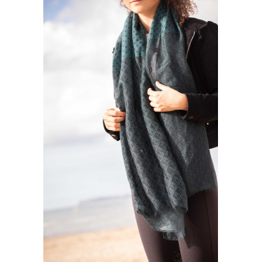 Stola Alix Pénélope Nero / blu petrolio