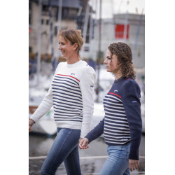 Maglione Pénélope x Saint James Maelle Ecru / blu navy / rosso Motivi