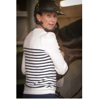 Maglione Pénélope x Saint James Maelle Ecru / blu navy / rosso Motivi Maglione Pénélope x Saint James Maelle Ecru / blu navy / rosso Motivi