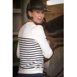 Maglione Pénélope x Saint James Maelle Ecru / blu navy / rosso Motivi