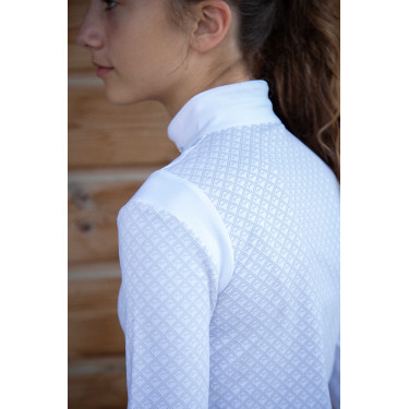 Polo da concorso Siviglia Pénélope maniche lunghe Bianco