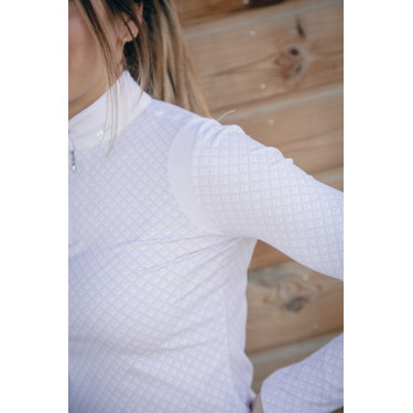 Polo da concorso Siviglia Pénélope maniche lunghe Bianco