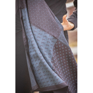 Foulard Pénélope Mya Nero / blu petrolio