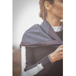 Foulard Pénélope Mya Nero / blu petrolio