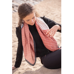 Foulard Pénélope Mya Ecru / ruggine Bianco