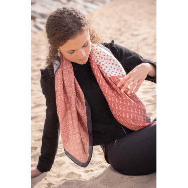 Foulard Pénélope Mya Ecru / ruggine Bianco