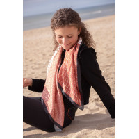 Foulard Pénélope Mya Ecru / ruggine Bianco