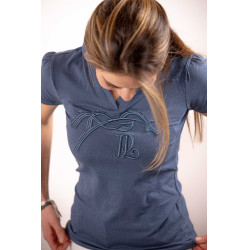 Polo Iliana Penelope Blu / grigio Polo Iliana Penelope Blu / grigio
