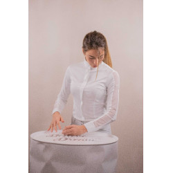 Polo da concorso Pénélope Las Honey a maniche lunghe Bianco