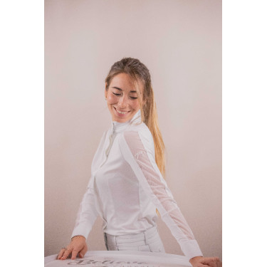 Polo da concorso Pénélope Las Honey a maniche lunghe Bianco