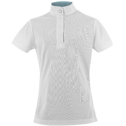 Polo in mesh Equithème Betty Bianco Polo in mesh Equithème Betty Bianco