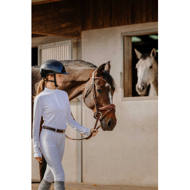 Polo in mesh Equithème Buffy Bianco