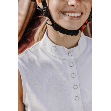 Polo in mesh Equithème Molly Bianco Polo in mesh Equithème Molly Bianco