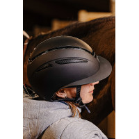 Casco Equithème Agris visiera larga Nero argentato