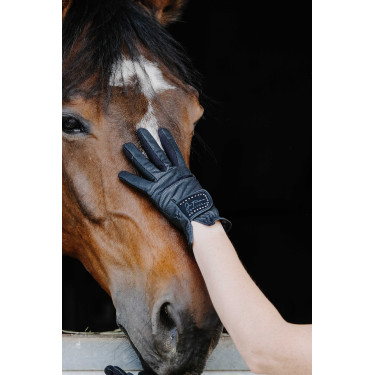 Guanti Je t'aime Equithème Strass Nero