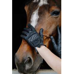 Guanti Je t'aime Equithème Strass Nero