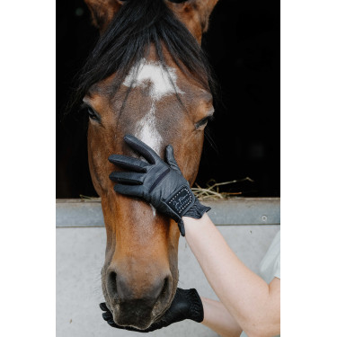 Guanti Je t'aime Equithème Strass Nero