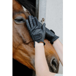 Guanti Je t'aime Equithème Strass Nero