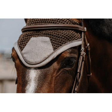 Cuffia antimosche Equithème Chic Marrone