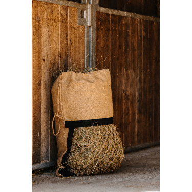 Borsa a rete per fieno HIPPOTONIC - Naturale Beige / nero